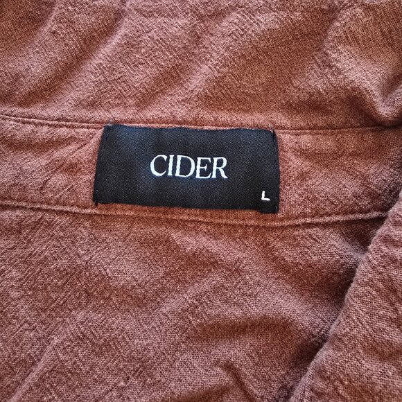 Cider Brown Knit Sleeveless Sz Large Collar Button Down Crop Shirt Vest Tank Top - Picture 2 of 6